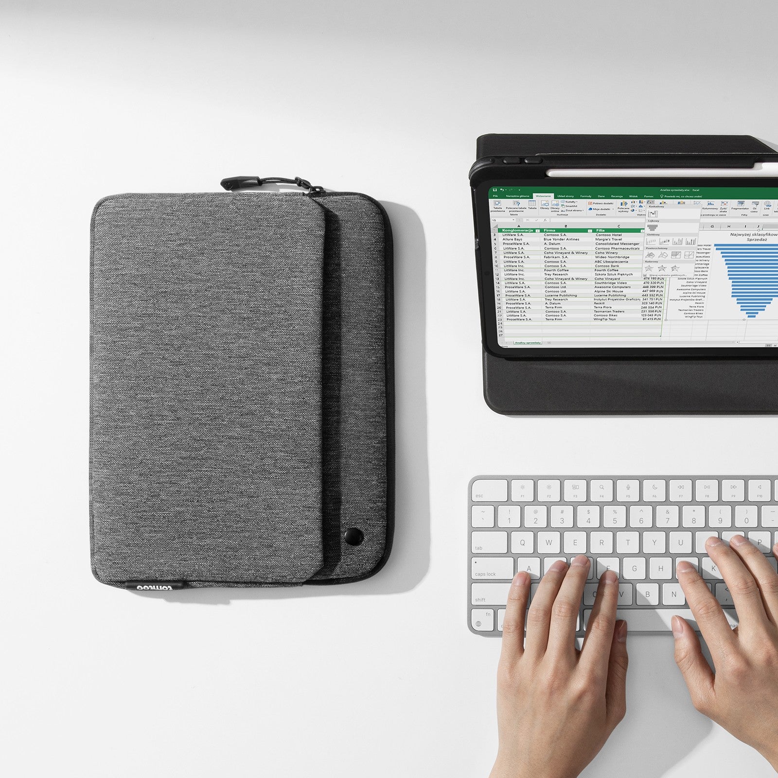 Basic-A18 Tablet-Tasche für 12,9 Zoll iPad Pro 6/5/4/3 | Grau