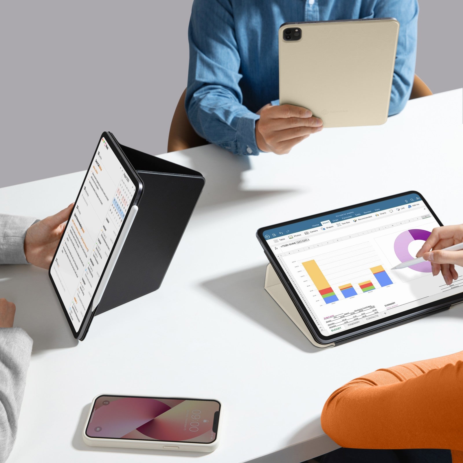 Inspire-B02 iPad 4-Mode Folio für 12,9-Zoll iPad Pro Gen 2022-2018